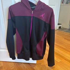 Jordan Kids Burgundy and Black Hoodie